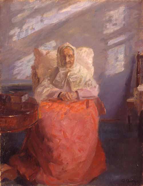 Anna Ancher Mrs Ane Brndum in the blue room